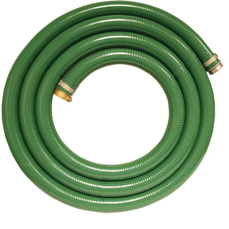 Apache Apache 2 x 20' Green PVC Water Suction Hose Assembly w/MxF Aluminum Short Shank Fittings,  98128040